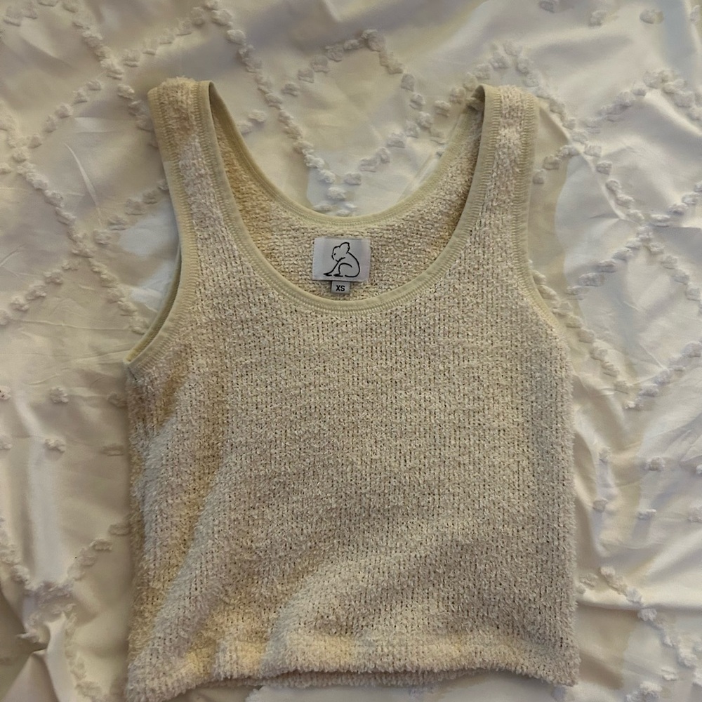 Beige Knit Crop Top